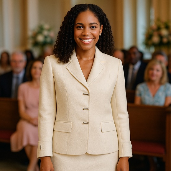 Kasper Petite 2-Piece Cream Skirt Suit – Size 8P
Look effortlessly polish - Picture 1 of 7